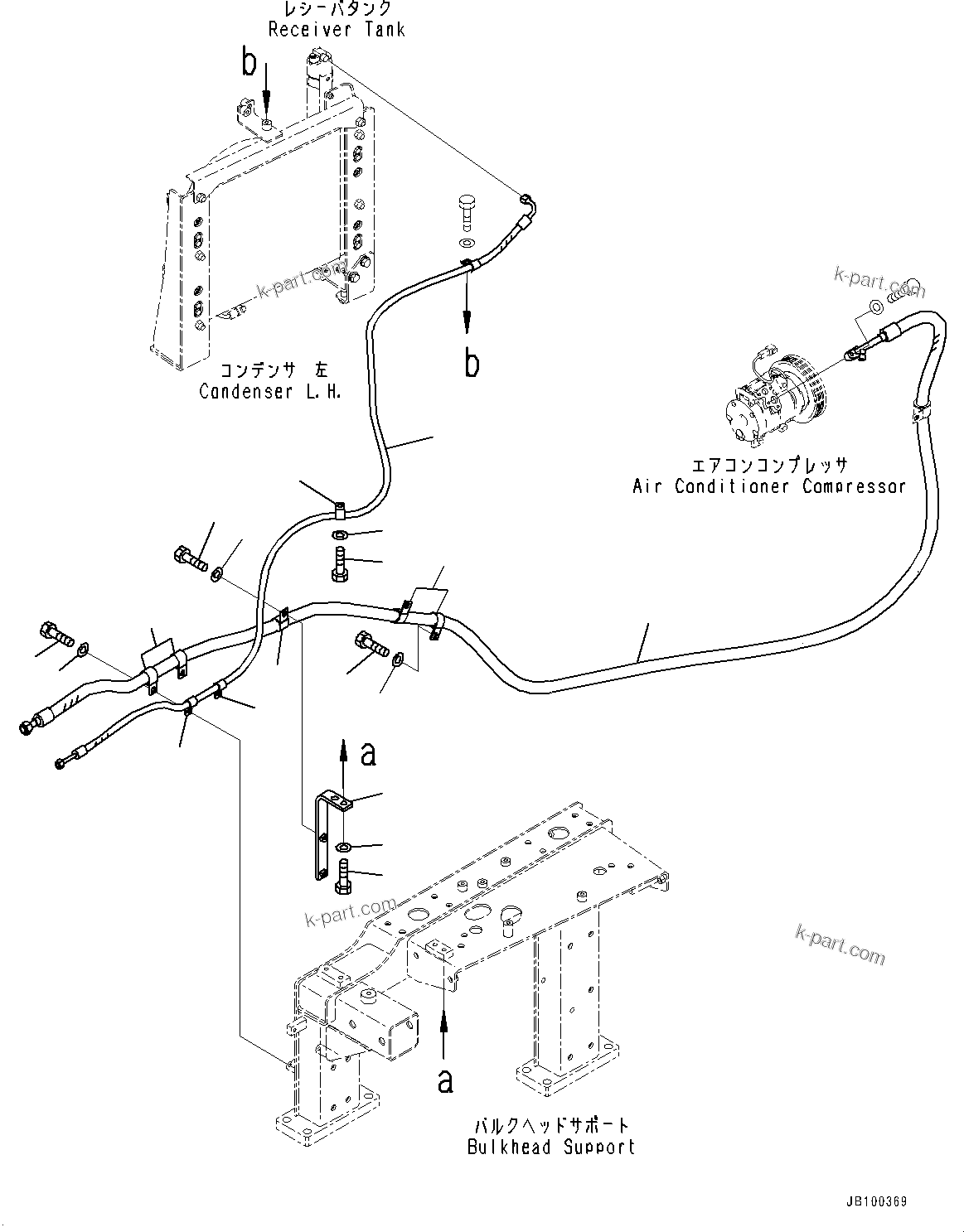 Komatsu parts book diagram for WA800-8E0 S/N 84001-UP: BULKHEAD, HOSE (2/6)(#83001-)