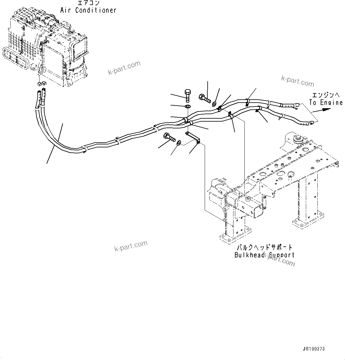 Komatsu parts book diagram for WA800-8E0 S/N 84001-UP: BULKHEAD, HOSE (6/6)(#83001-)