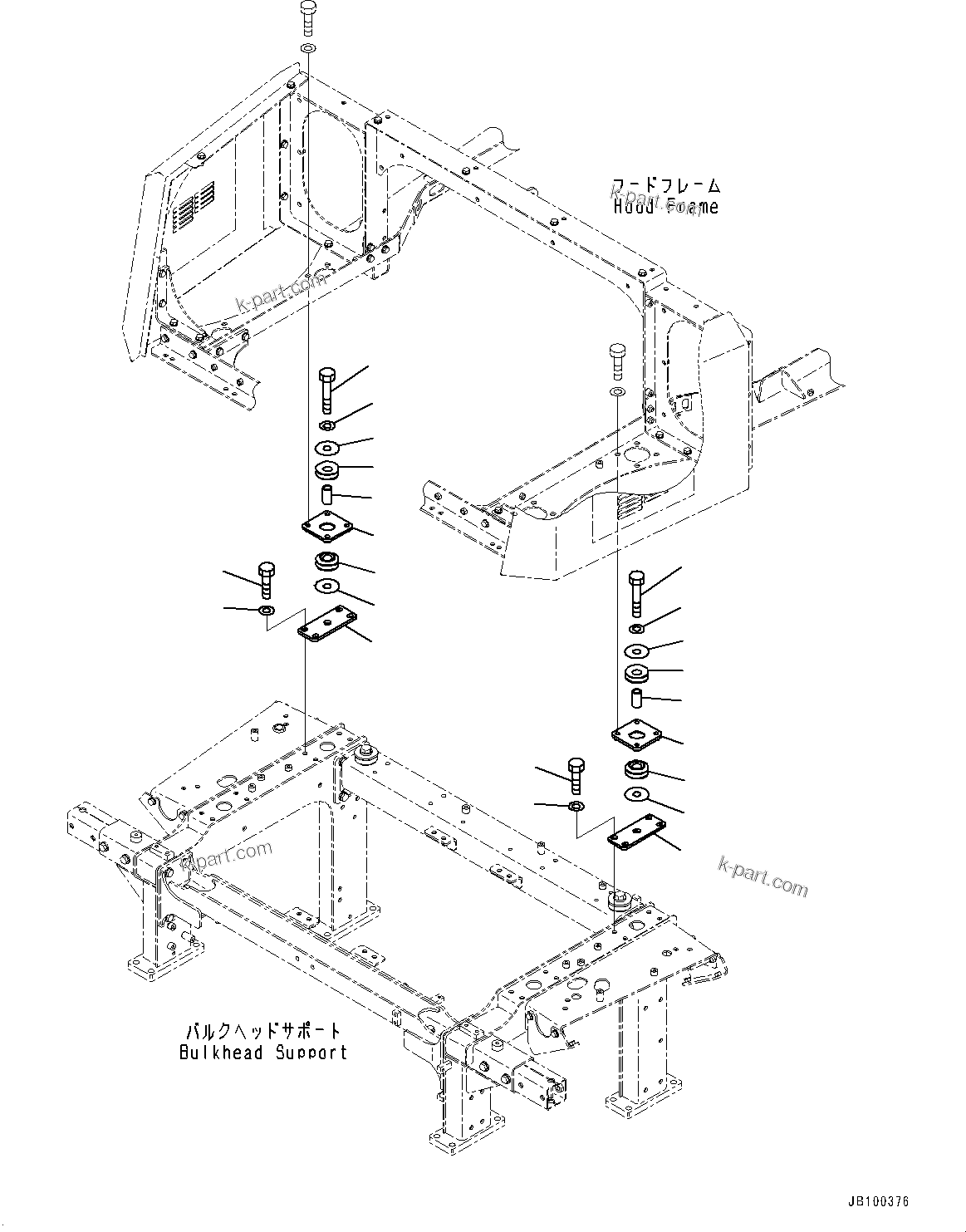 Komatsu parts book diagram for WA800-8E0 S/N 84001-UP: BULKHEAD, MOUNTING PARTS(#83001-)