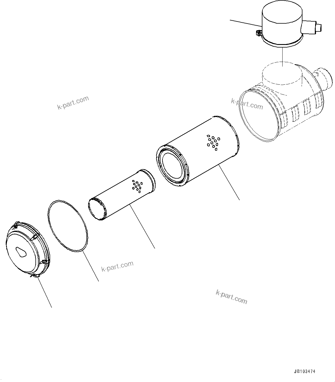 Komatsu parts book diagram for WA800-8E0 S/N 84001-UP: BULKHEAD, INNER PARTS, AIR CLEANER(#83001-)