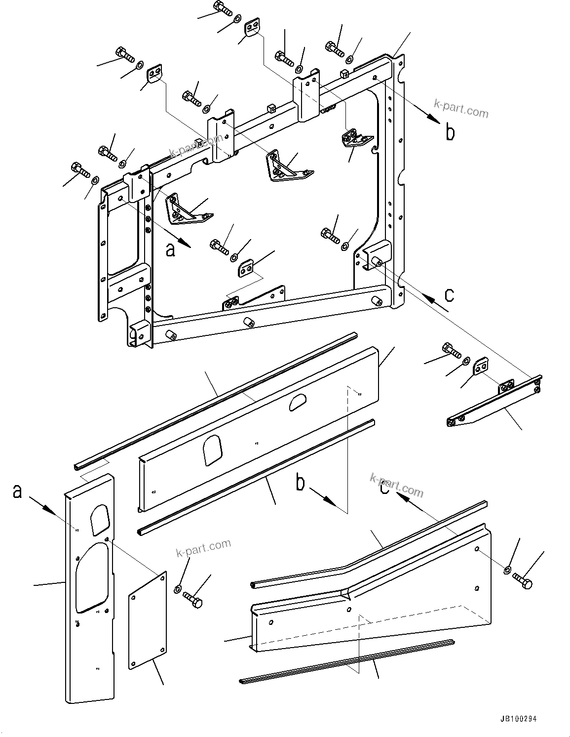 Komatsu parts book diagram for WA800-8E0 S/N 84001-UP: HOOD DOOR, FRAME(#83001-)