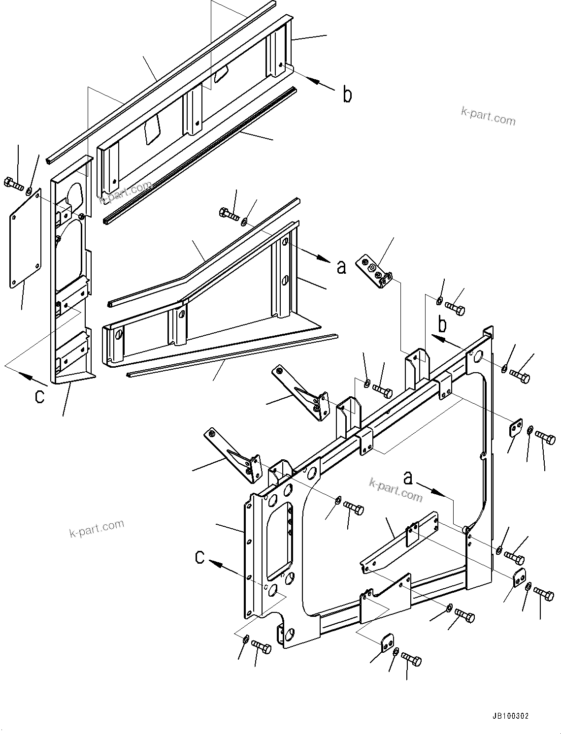 Komatsu parts book diagram for WA800-8E0 S/N 84001-UP: HOOD DOOR, DOOR (2/2)(#83001-)