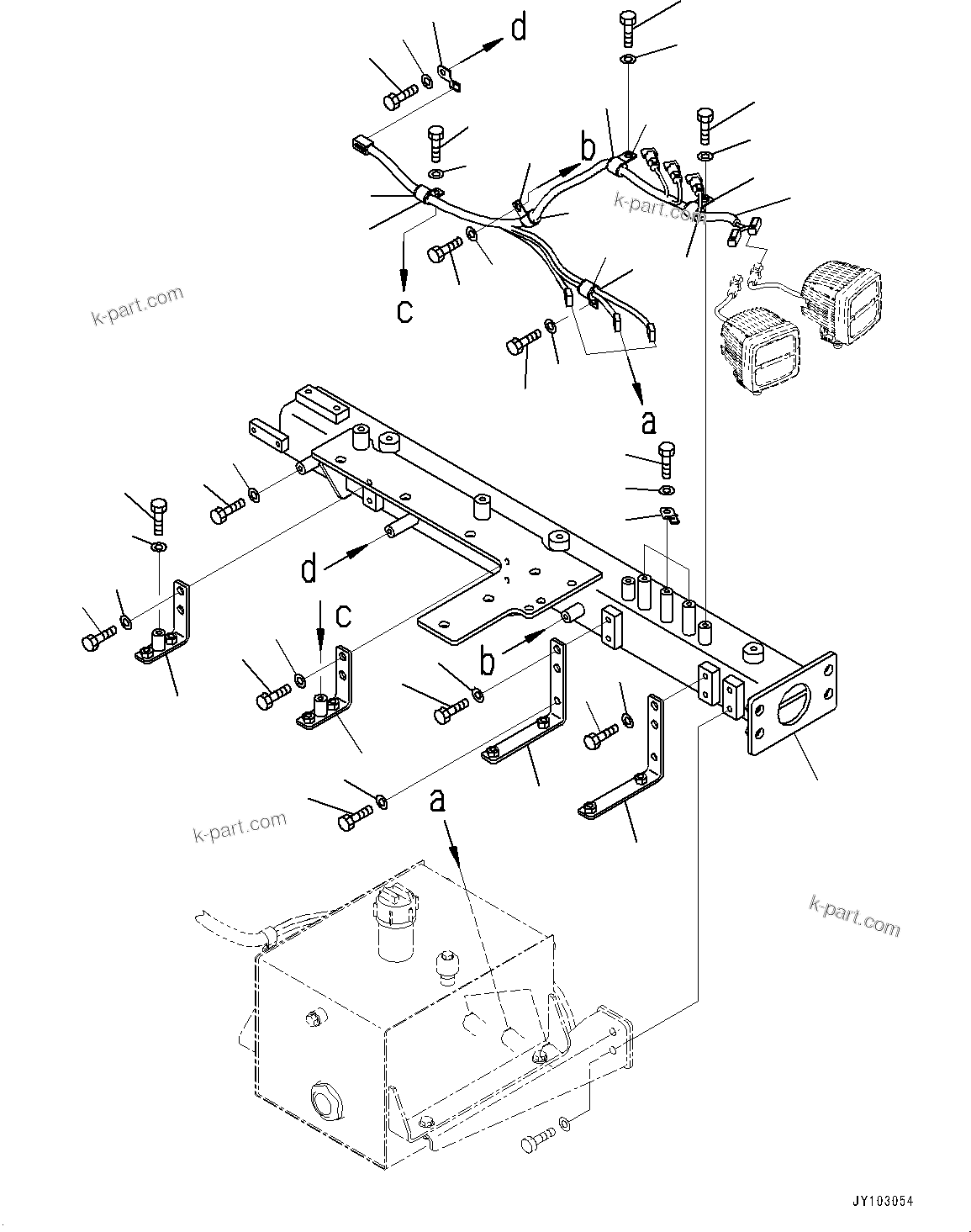 Komatsu parts book diagram for WA800-8E0 S/N 84001-UP: LADDER, SUPPORT L.H.(#84001-)