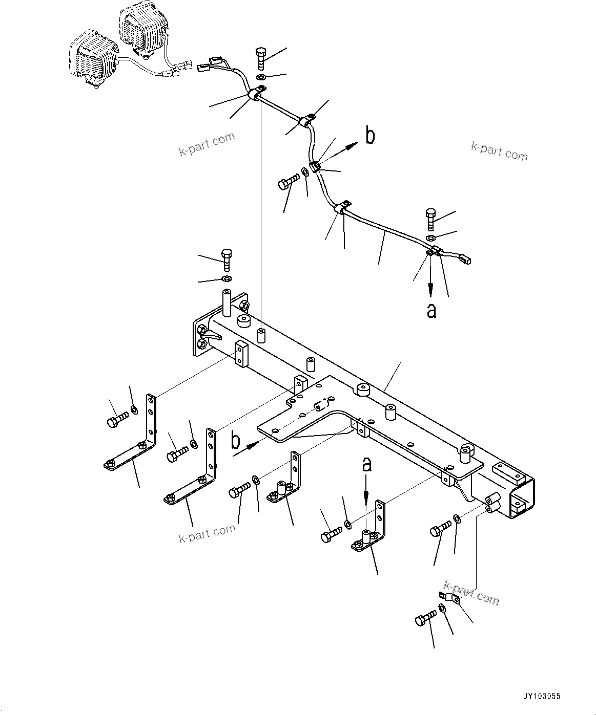 Komatsu parts book diagram for WA800-8E0 S/N 84001-UP: LADDER, SUPPORT R.H.(#84001-)