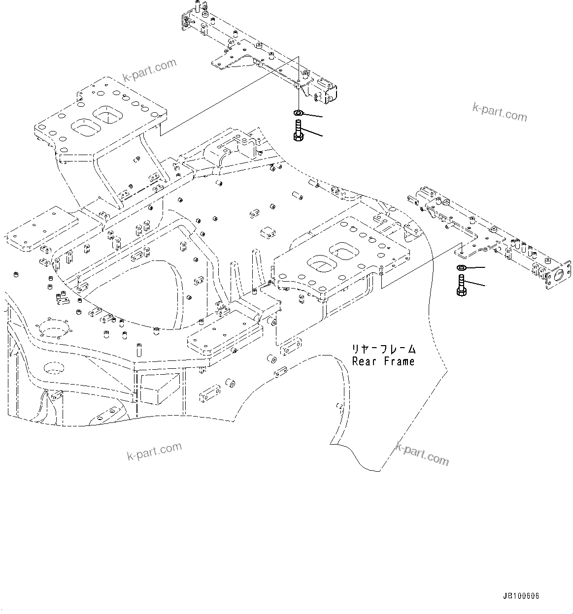 Komatsu parts book diagram for WA800-8E0 S/N 84001-UP: LADDER, MOUNTING BOLT(#83001-)