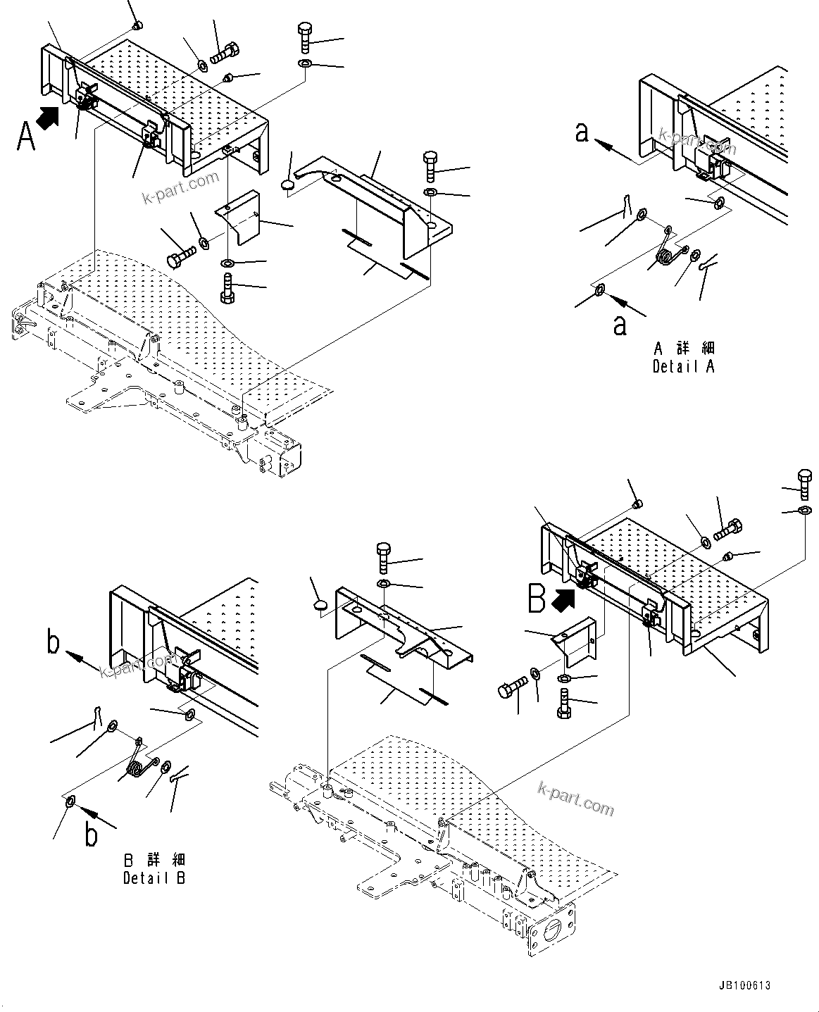 Komatsu parts book diagram for WA800-8E0 S/N 84001-UP: LADDER, SIDE STEP(#84001-)