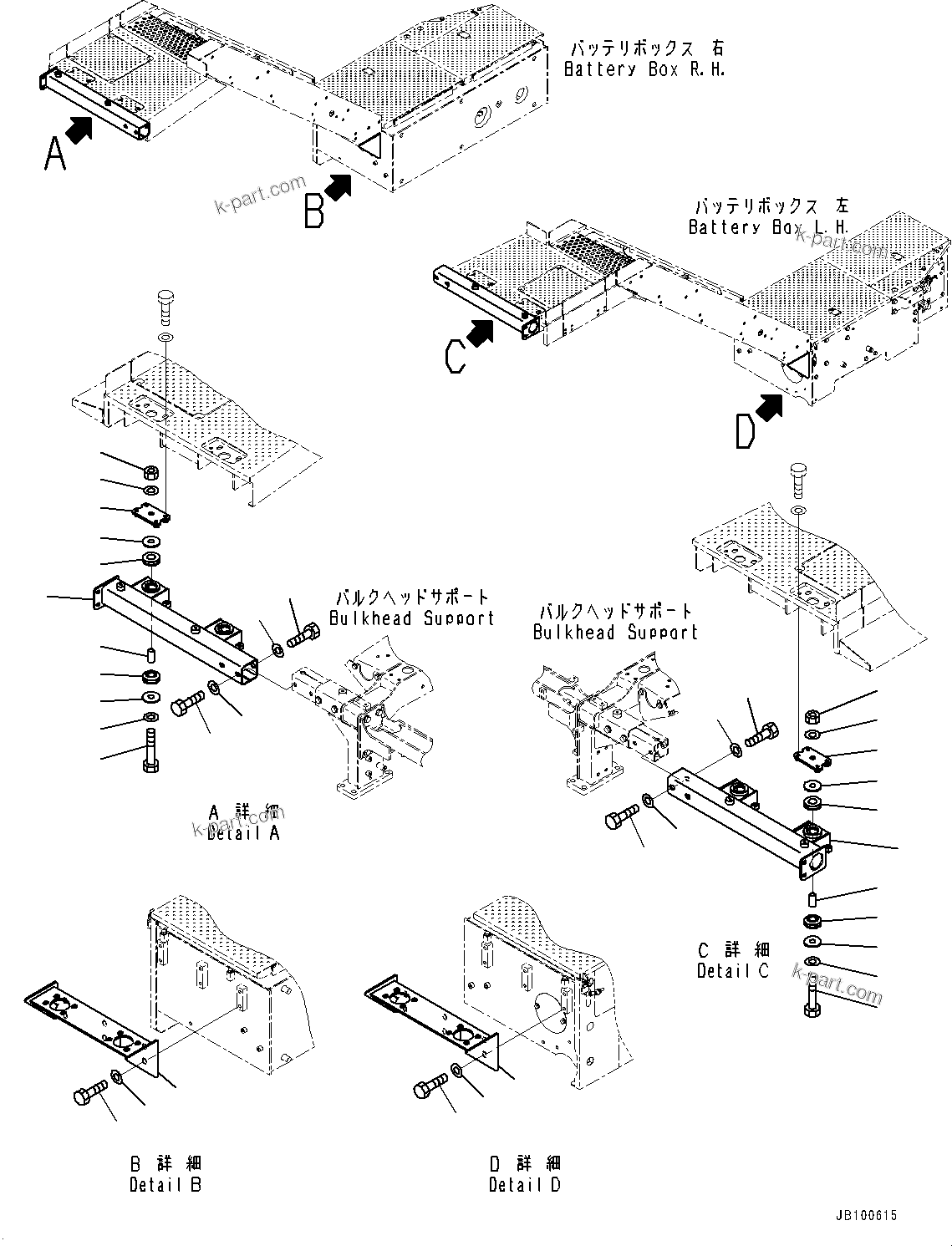 Komatsu parts book diagram for WA800-8E0 S/N 84001-UP: LADDER, SUPPORT MOUNTING(#84001-)