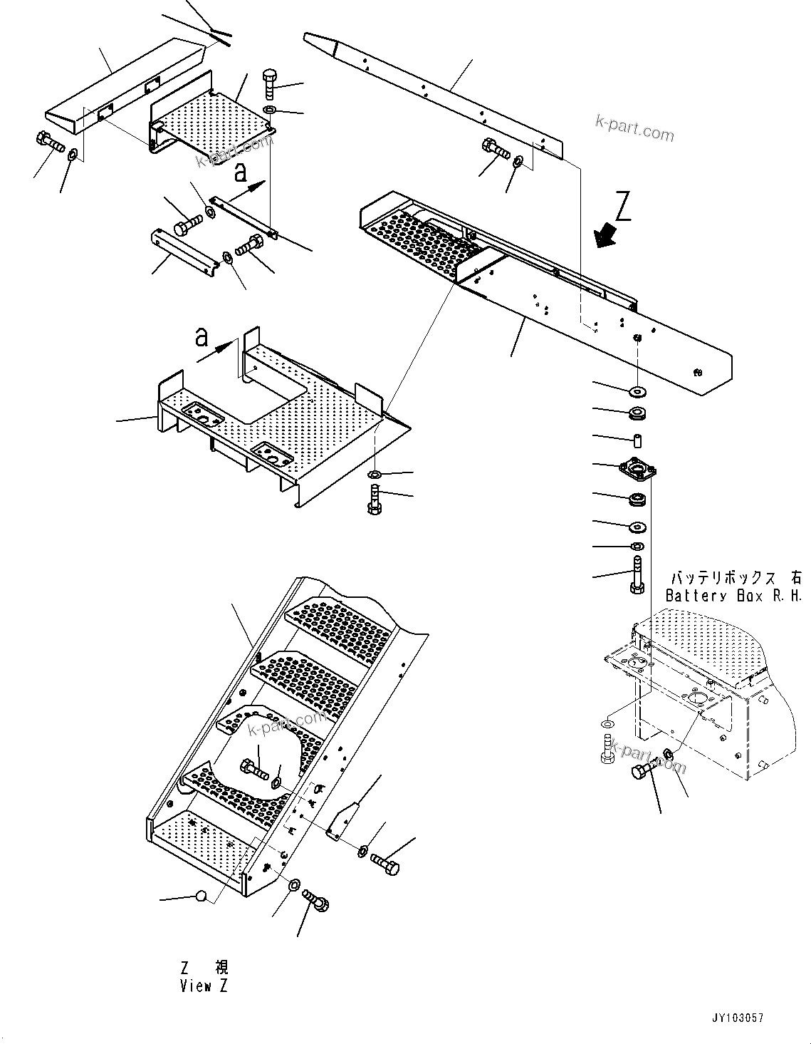 Komatsu parts book diagram for WA800-8E0 S/N 84001-UP: LADDER, LADDER AND STEP (2/2)(#83001-)