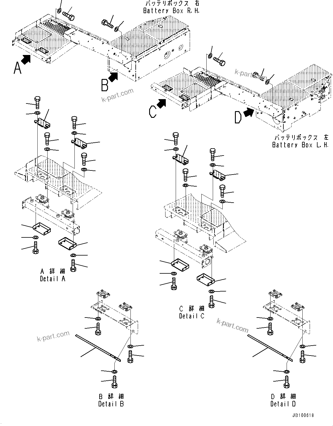 Komatsu parts book diagram for WA800-8E0 S/N 84001-UP: LADDER, MOUNTING PARTS(#84001-)