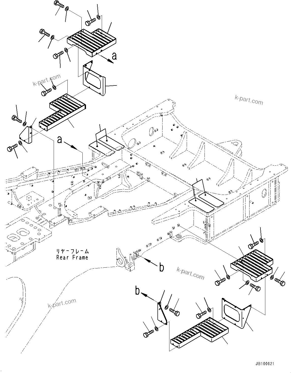 Komatsu parts book diagram for WA800-8E0 S/N 84001-UP: LADDER, BRACKET AND STEP(#84001-)
