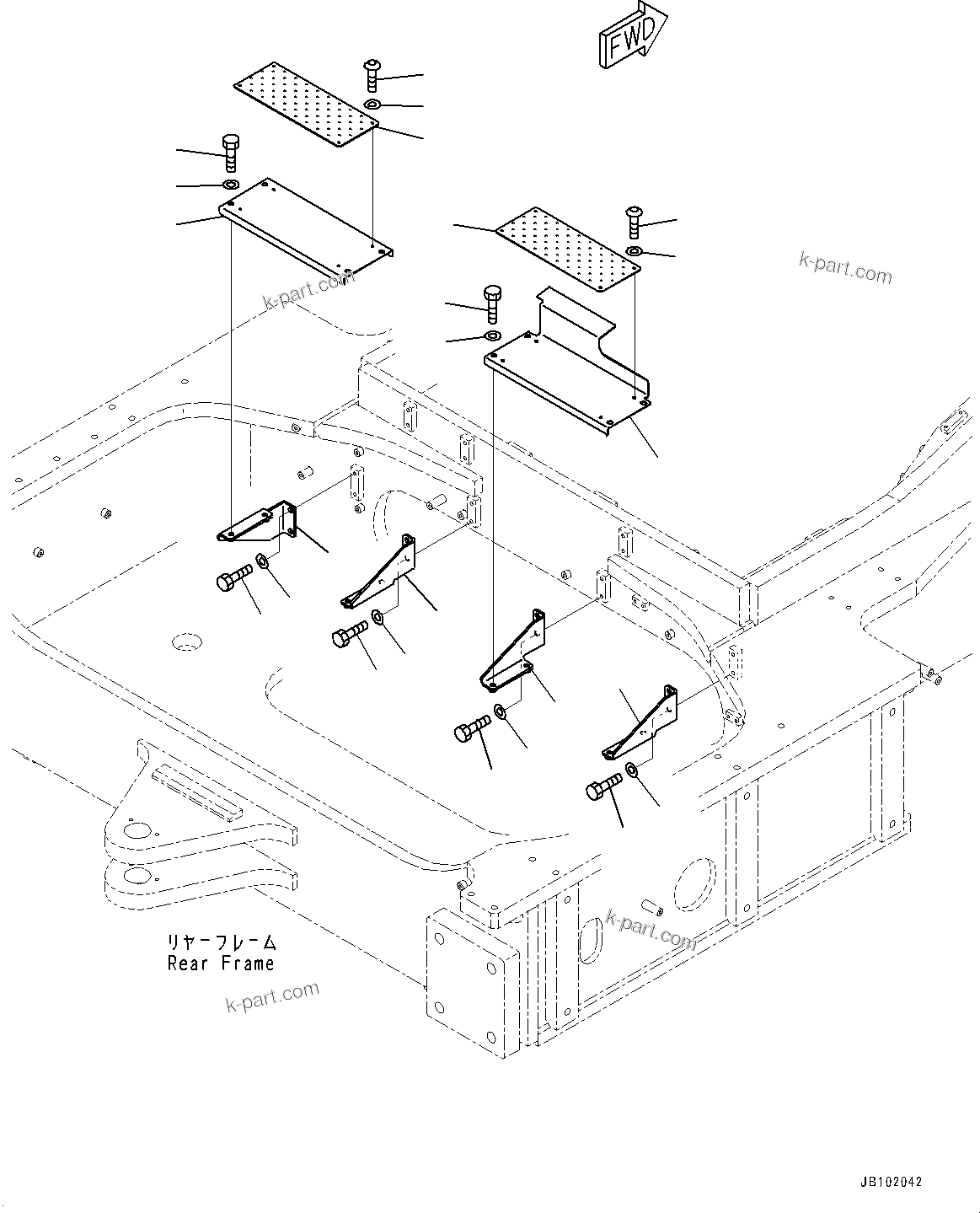 Komatsu parts book diagram for WA800-8E0 S/N 84001-UP: LADDER, STEP(#84001-)