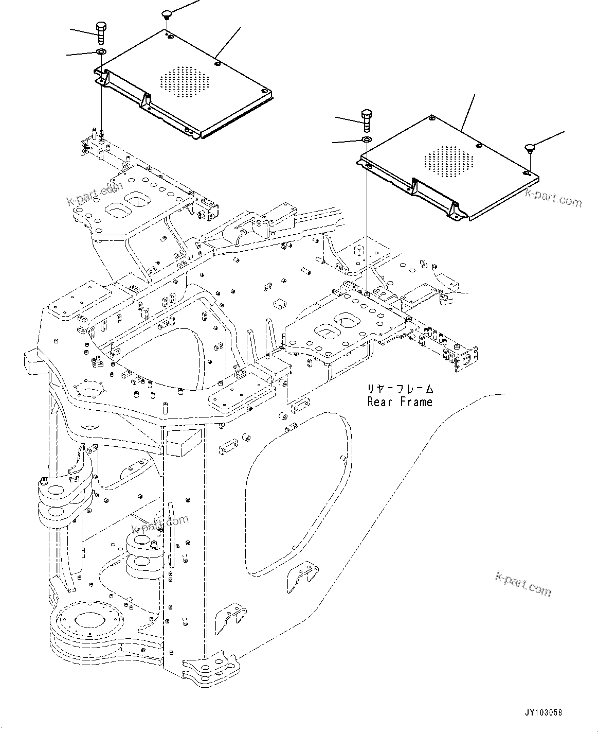 Komatsu parts book diagram for WA800-8E0 S/N 84001-UP: LADDER, COVER(#83001-)