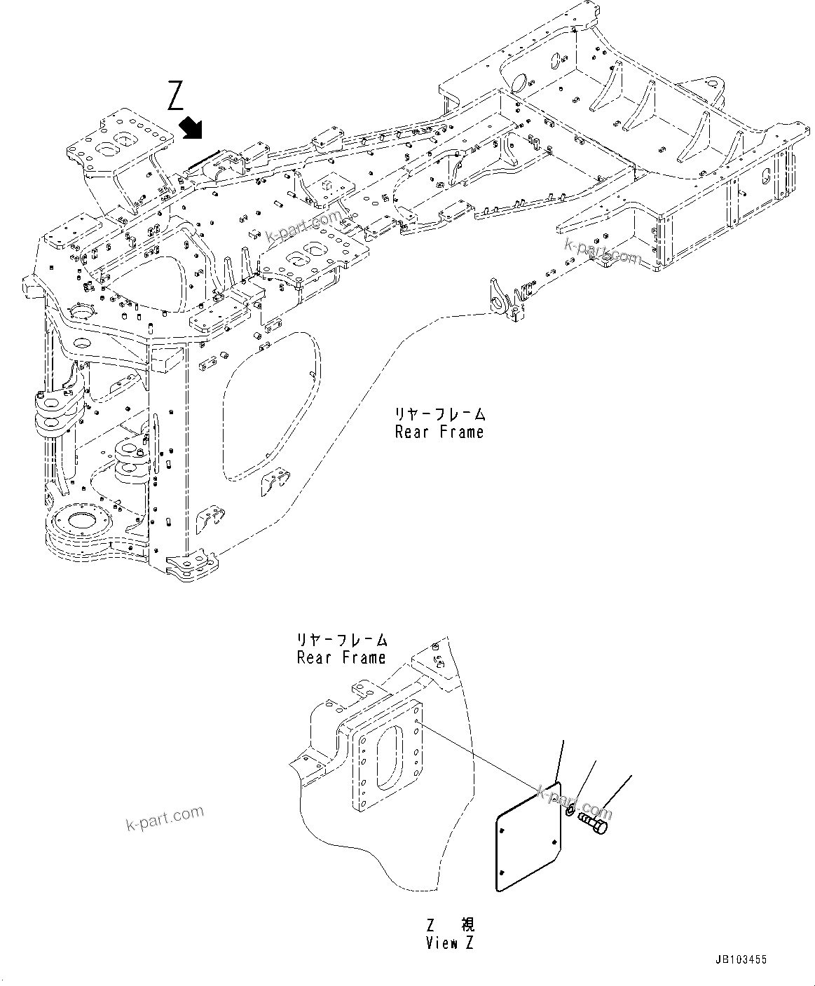 Komatsu parts book diagram for WA800-8E0 S/N 84001-UP: LADDER, PLATE (WITHOUT POWER LADDER)(#83001-)