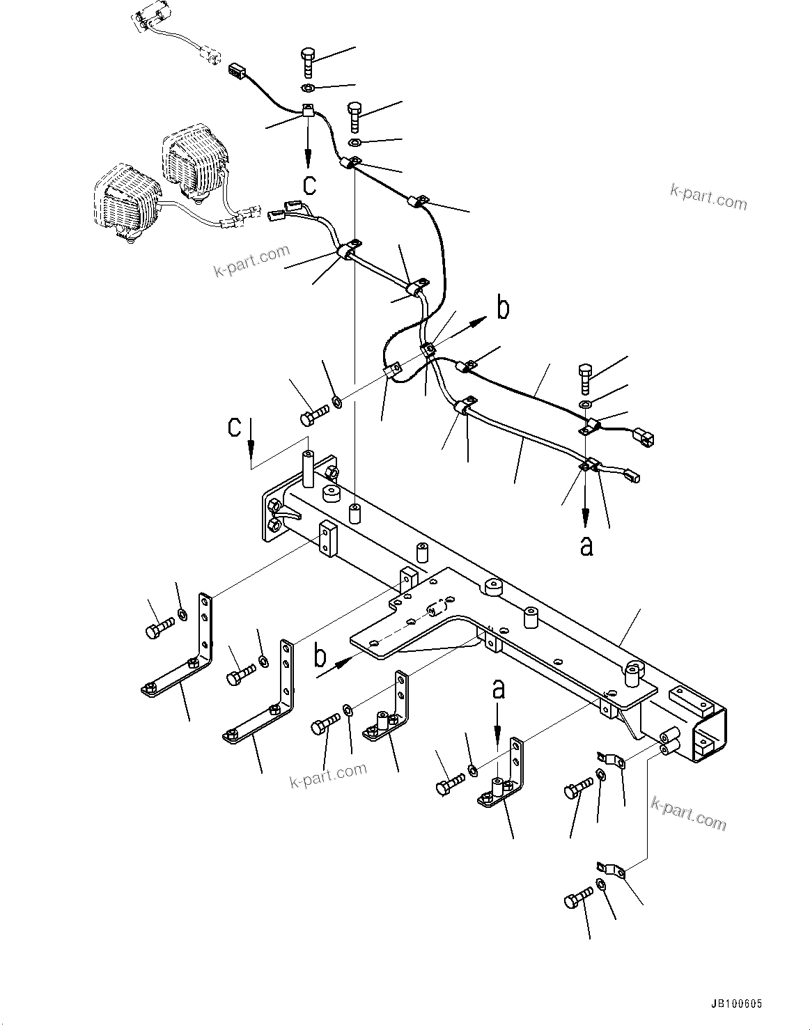Komatsu parts book diagram for WA800-8E0 S/N 84001-UP: LADDER, SUPPORT R.H. (WITH KOMVISION, WITHOUT RADAR)(#83001-)