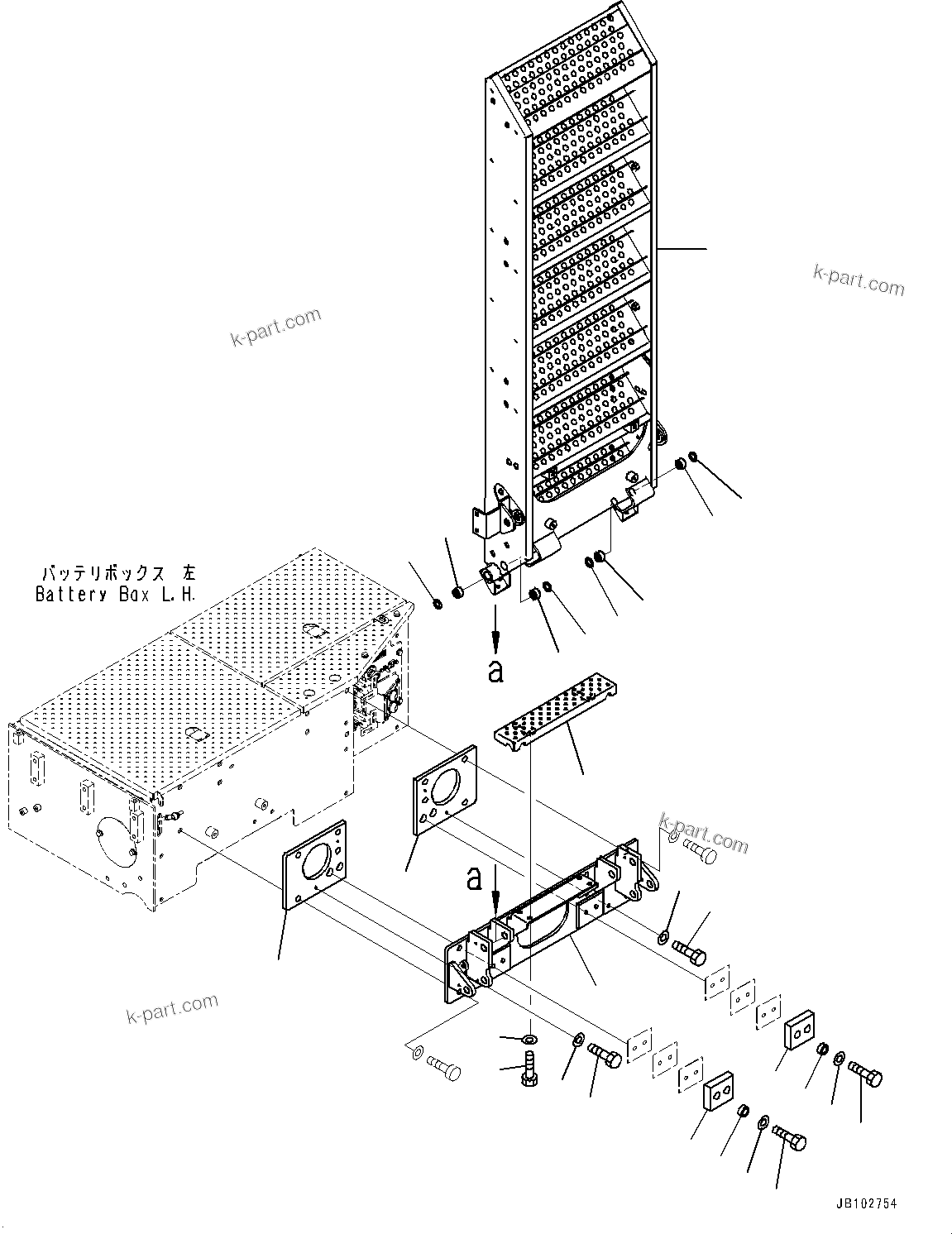 Komatsu parts book diagram for WA800-8E0 S/N 84001-UP: LADDER, POWER LADDER(#84001-)