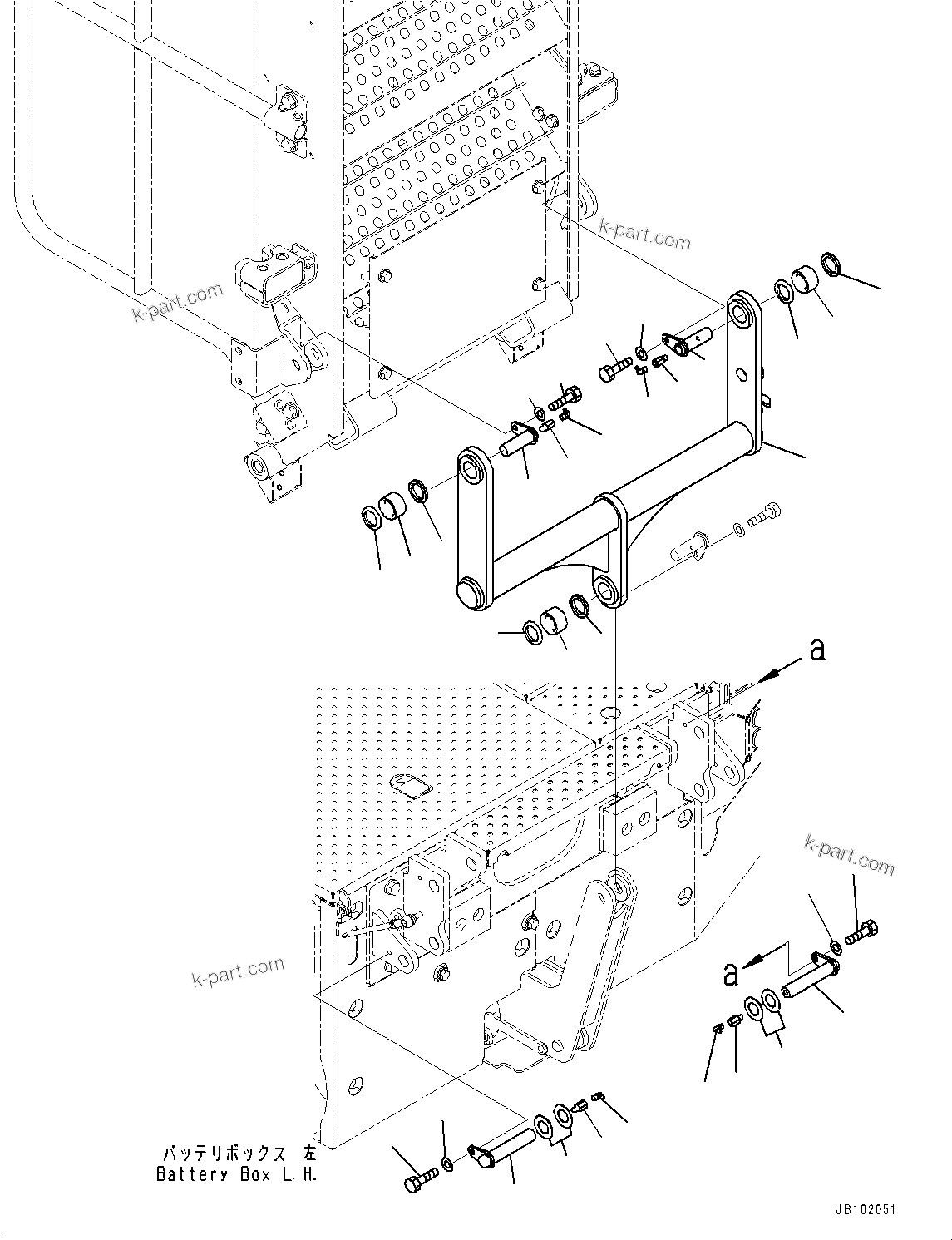 Komatsu parts book diagram for WA800-8E0 S/N 84001-UP: LADDER, POWER LADDER, LINK(#84001-)