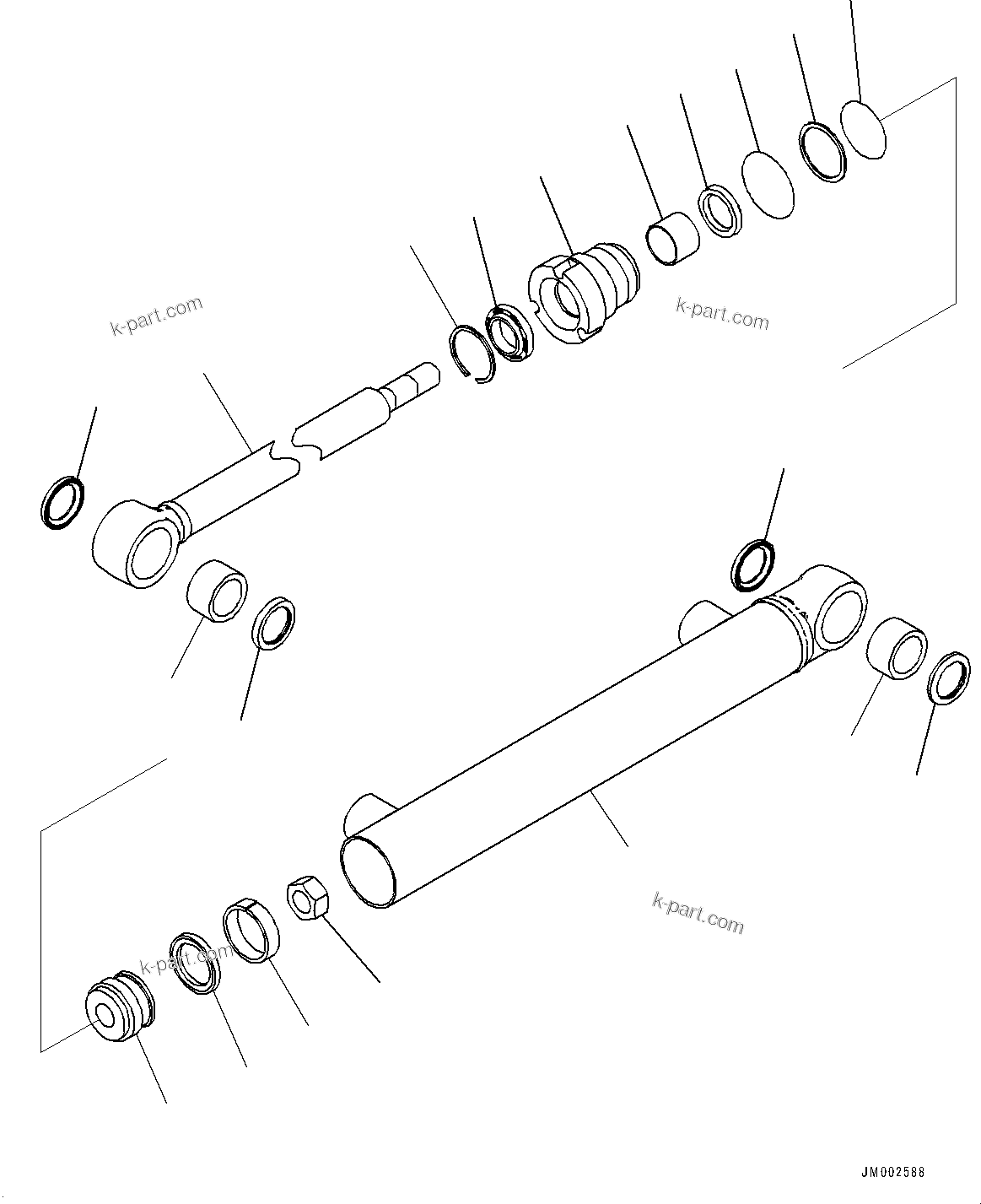 Komatsu parts book diagram for WA800-8E0 S/N 84001-UP: LADDER, POWER LADDER, CYLINDER RELATED PARTS (1/2)(#83001-)