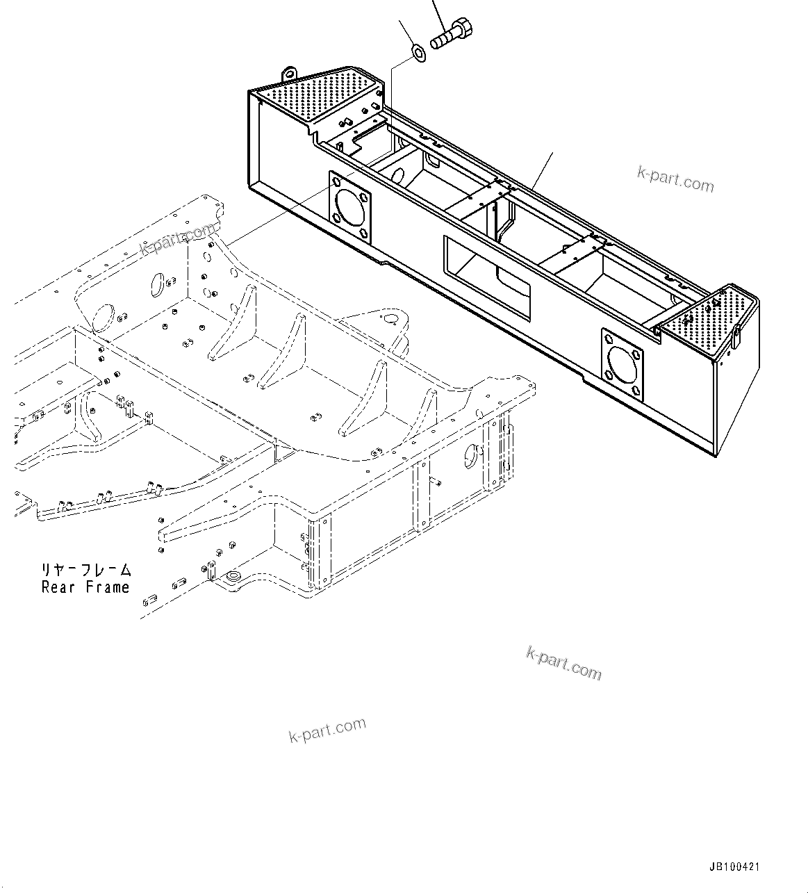 Komatsu parts book diagram for WA800-8E0 S/N 84001-UP: BUMPER UNIT, COUNTERWEIGHT(#83001-)