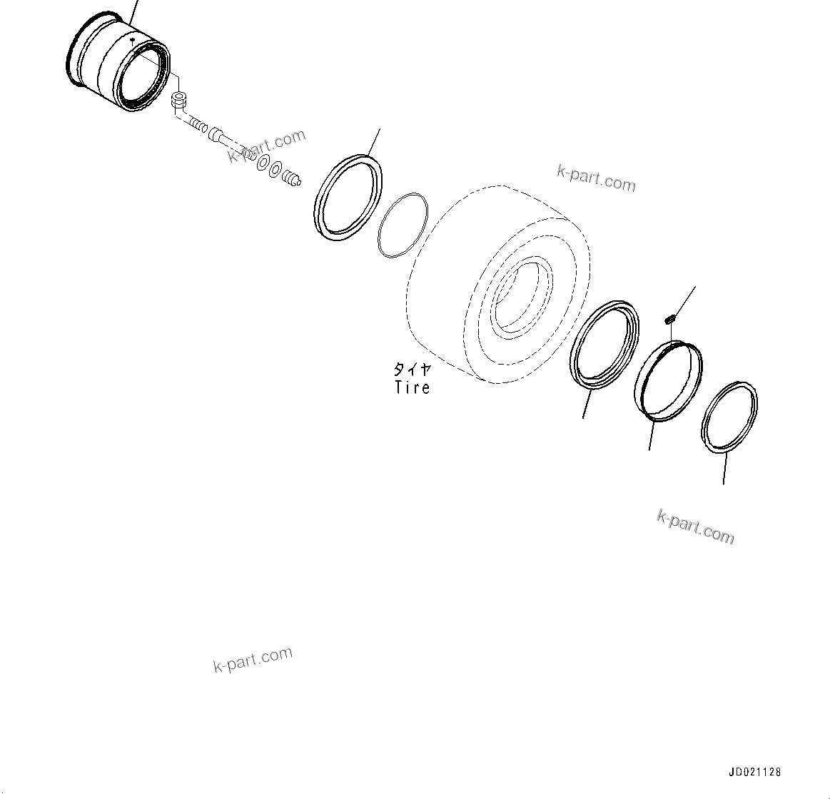 Komatsu parts book diagram for WA800-8E0 S/N 84001-UP: RIM, RIM(#83001-)