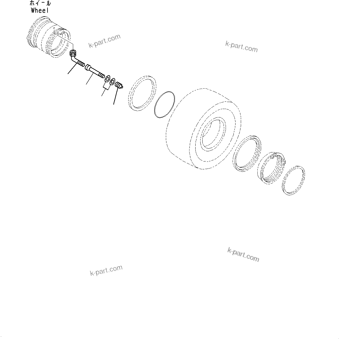 Komatsu parts book diagram for WA800-8E0 S/N 84001-UP: TIRE, VALVE(#83001-)