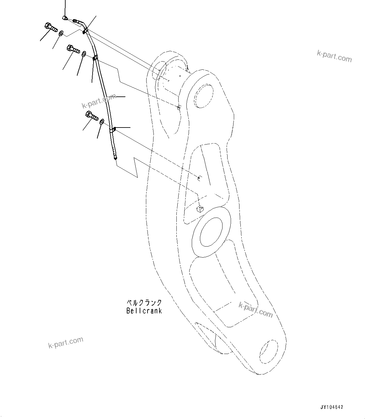 Komatsu parts book diagram for WA800-8E0 S/N 84001-UP: BOOM AND BELL CRANK, GREASE PIPING (2/2)(#83001-)