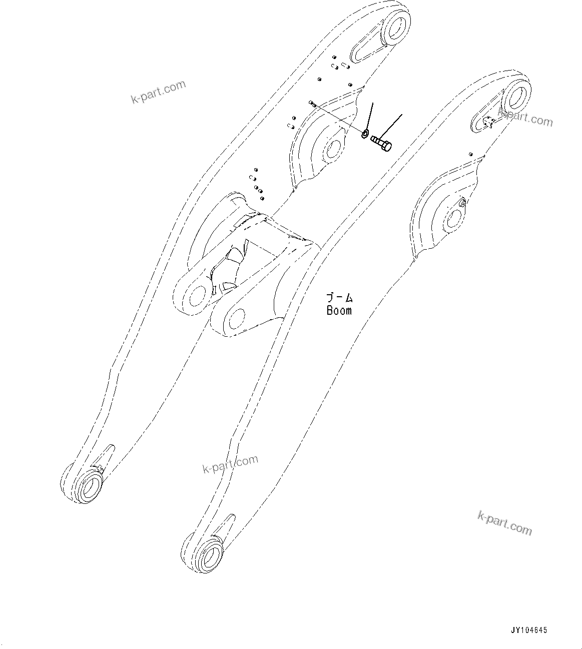 Komatsu parts book diagram for WA800-8E0 S/N 84001-UP: BOOM AND BELL CRANK, BOLT(#83001-)