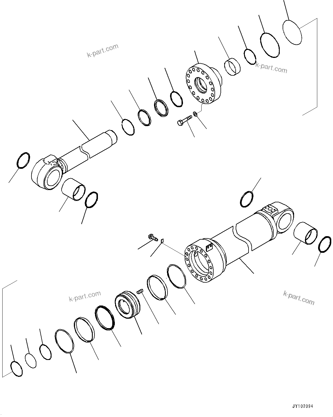 Komatsu parts book diagram for WA800-8E0 S/N 84001-UP: DUMP CYLINDER, INNER PARTS, BUCKET CYLINDER(#83001-)