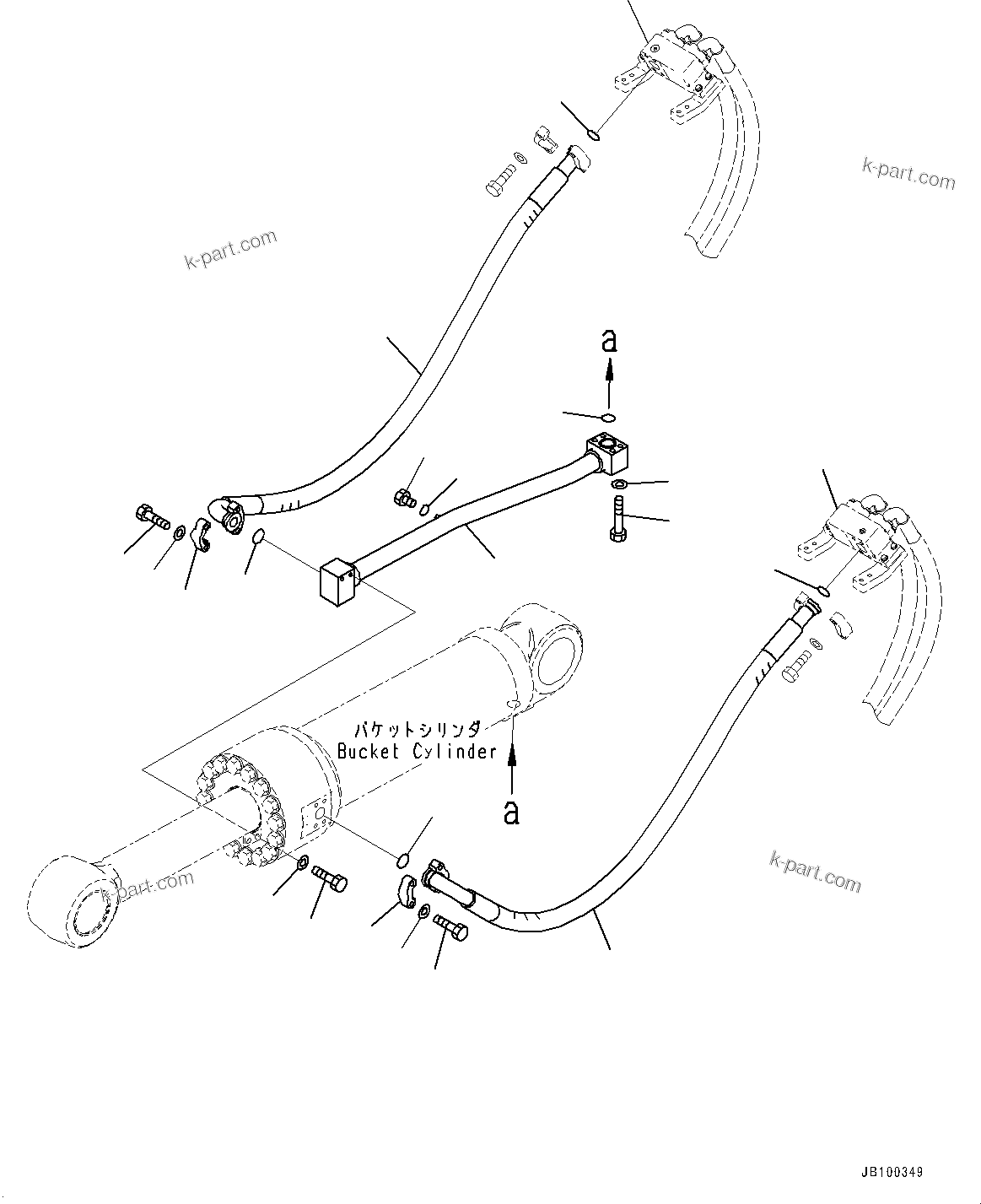 Komatsu parts book diagram for WA800-8E0 S/N 84001-UP: DUMP CYLINDER, PIPING(#83001-)