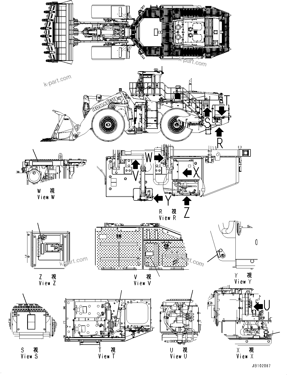 Komatsu parts book diagram for WA800-8E0 S/N 84001-UP: MARKS AND PLATES, (4/4)(#83001-)