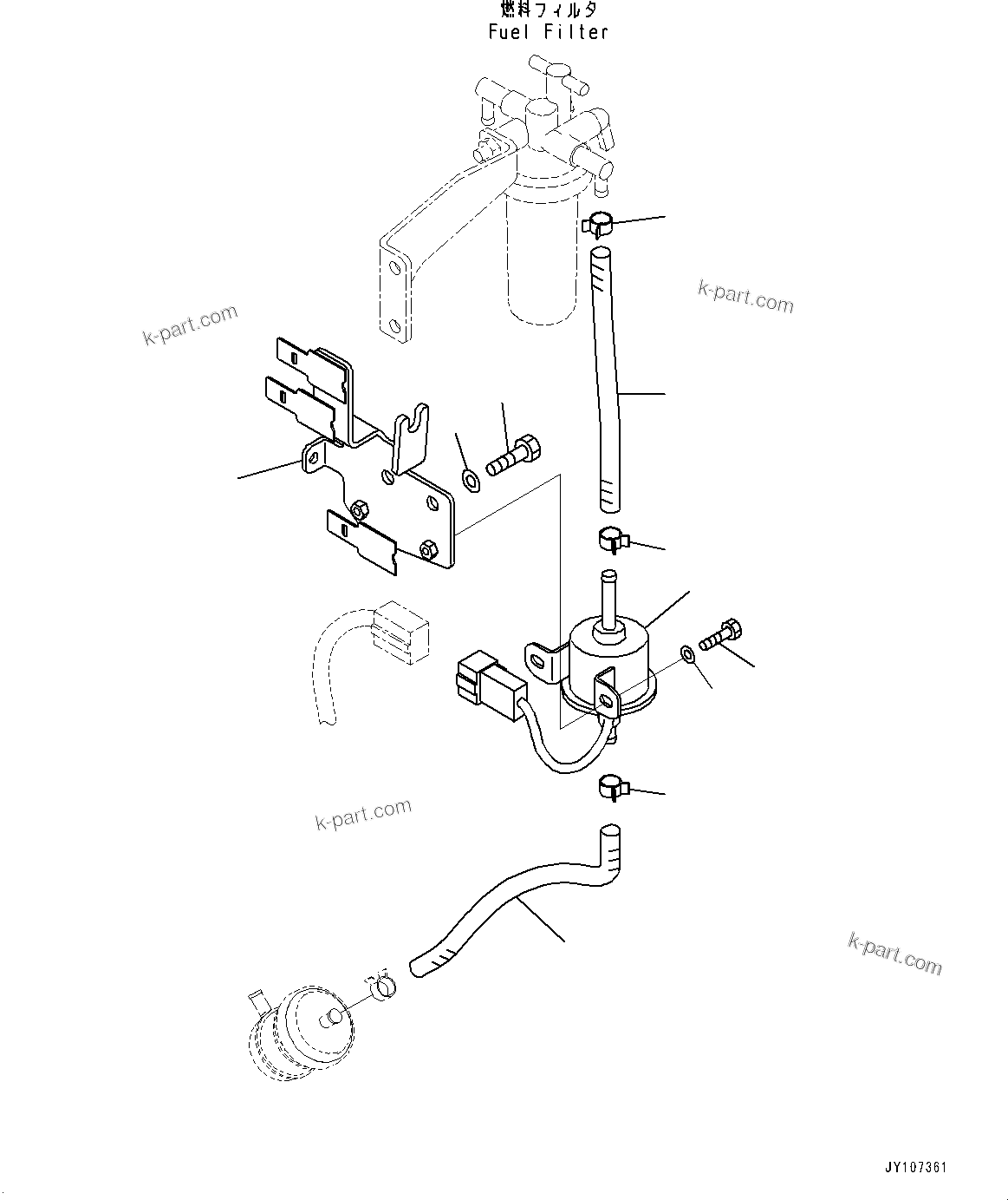 Komatsu parts book diagram for PC25MR-5 S/N 26001-UP: ENGINE RELATED PARTS, FUEL TANK RELATED PARTS(#25062-)