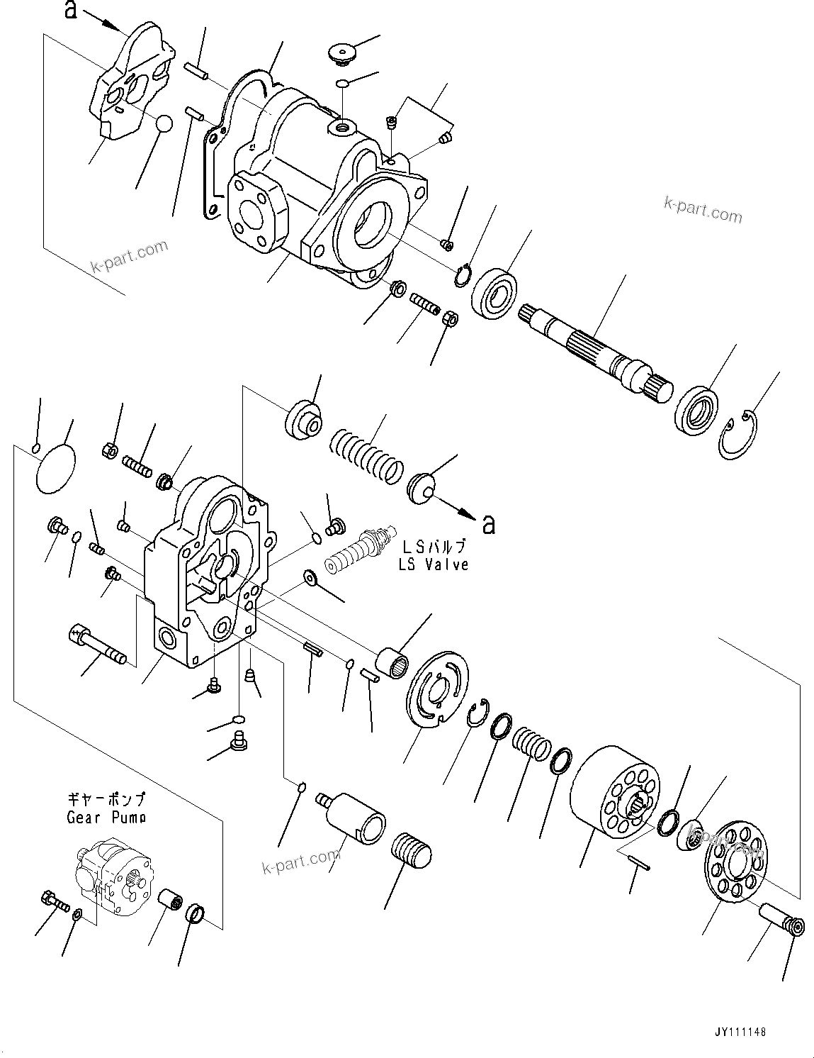 Komatsu parts book diagram for PC25MR-5 S/N 26001-UP: ENGINE RELATED PARTS, PISTON PUMP(#25001-)
