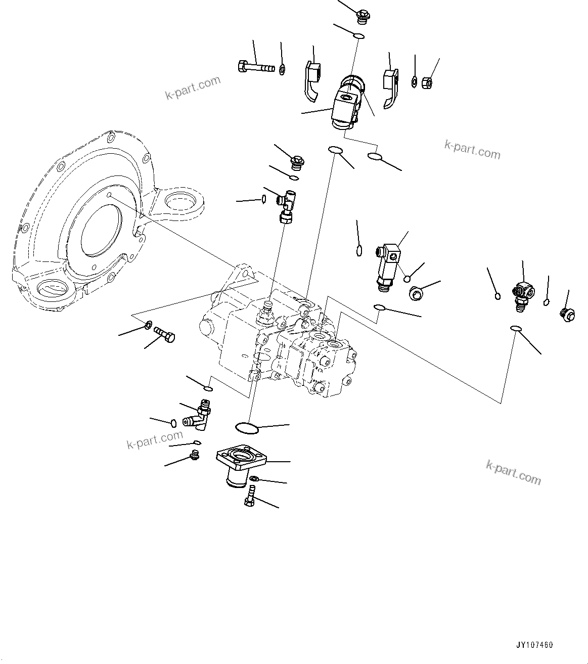 Komatsu parts book diagram for PC25MR-5 S/N 26001-UP: ENGINE RELATED PARTS, PISTON PUMP RELATED PARTS(#25001-)