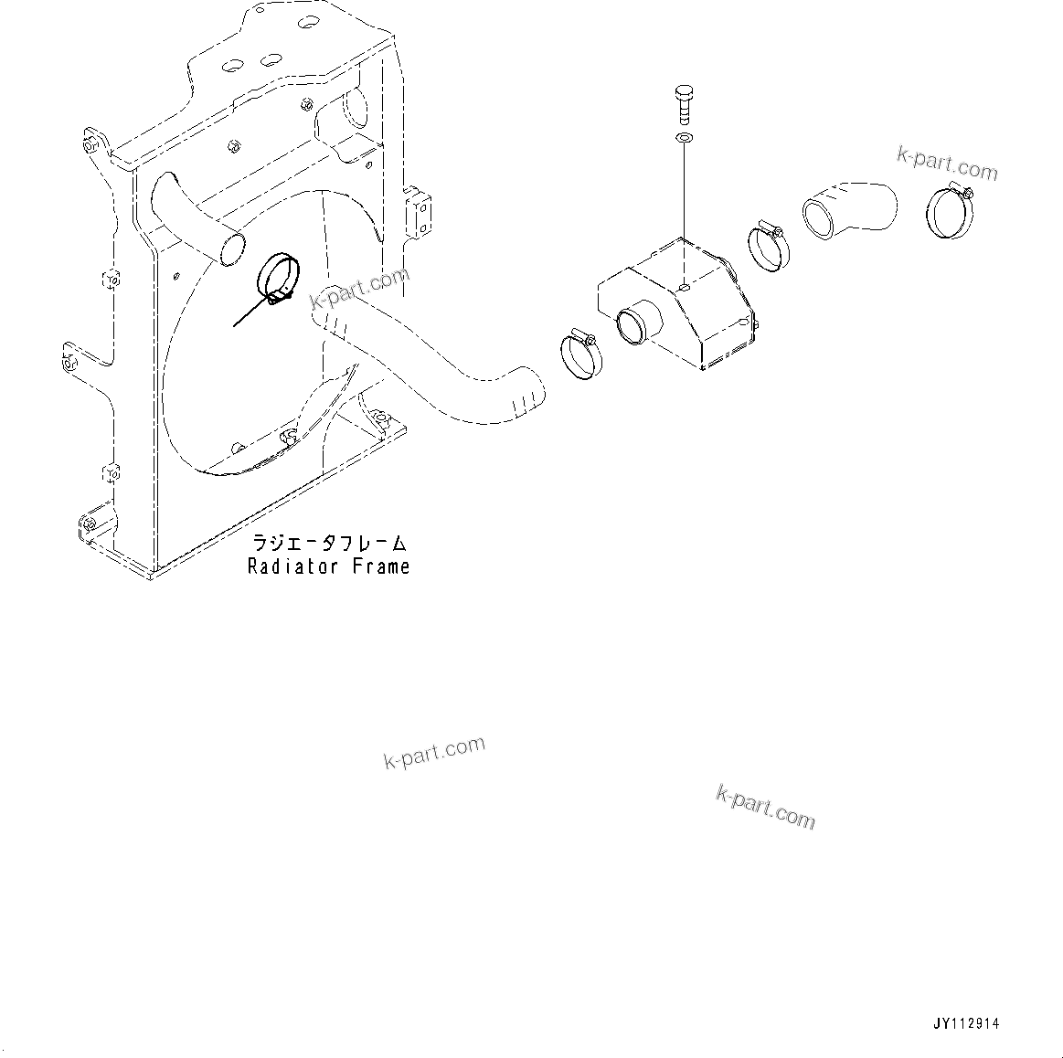 Komatsu parts book diagram for PC25MR-5 S/N 26001-UP: ENGINE RELATED PARTS, HOSE CLAMP(#25295-)