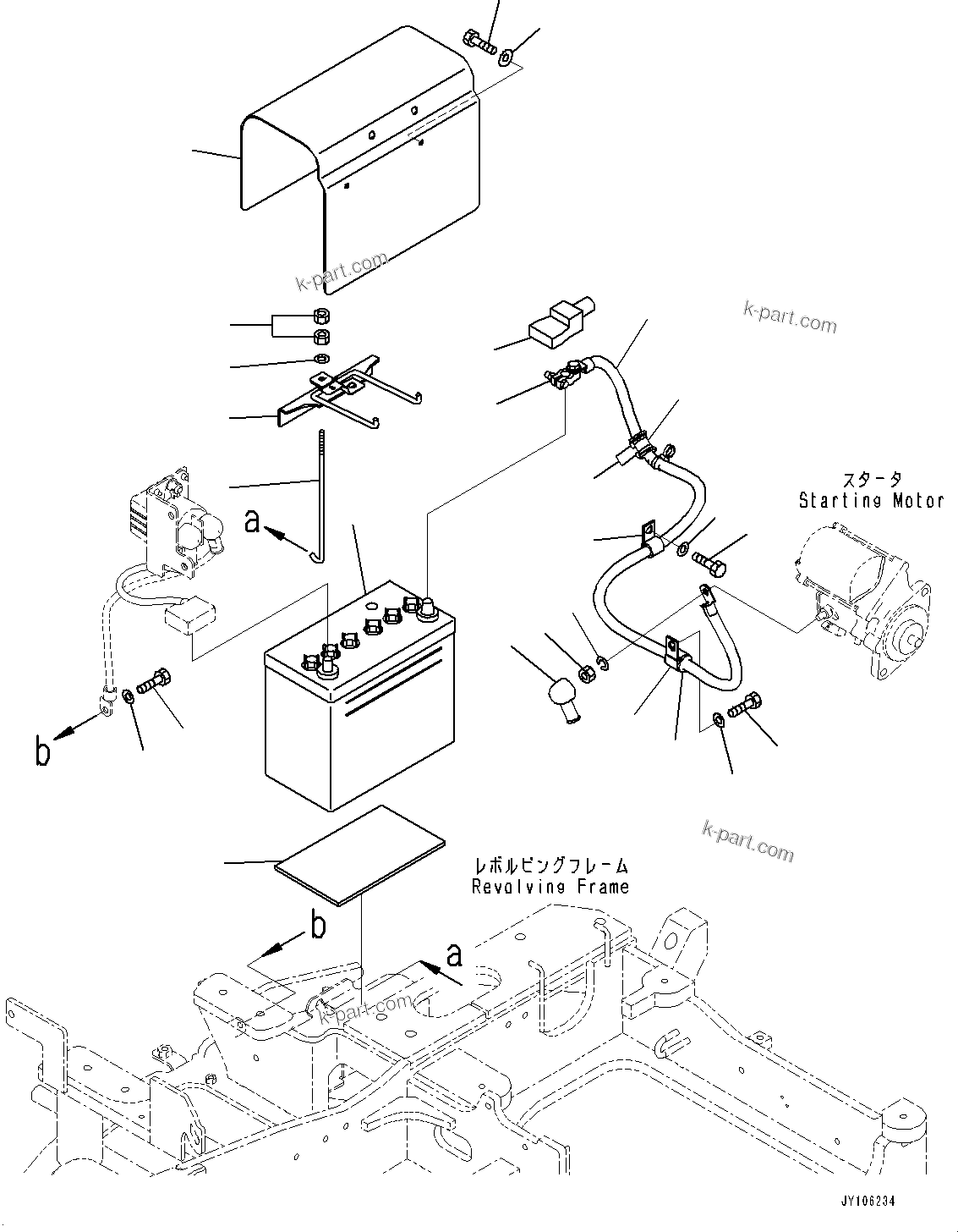 Komatsu parts book diagram for PC25MR-5 S/N 26001-UP: BATTERY, BATTERY(#25001-25150)