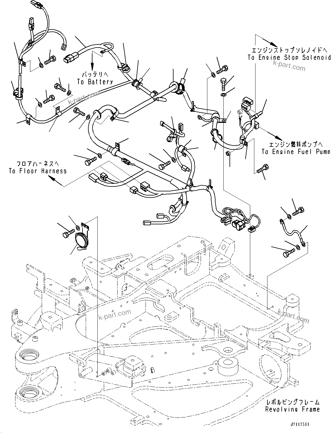 Komatsu parts book diagram for PC25MR-5 S/N 26001-UP: WIRING HARNESS, MAIN WIRING HARNESS (WITH ROPS CAB)(#25294-)