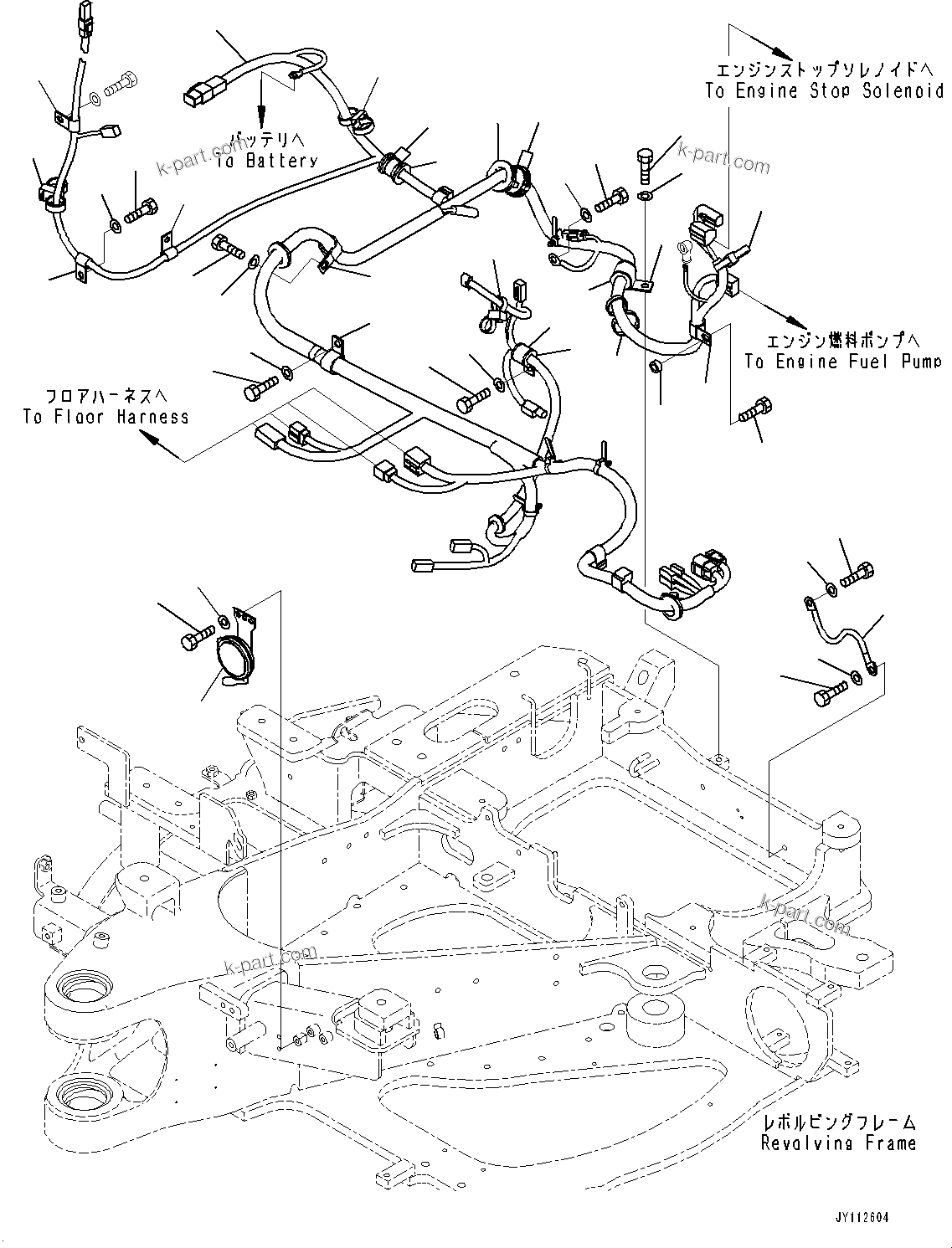 Komatsu parts book diagram for PC25MR-5 S/N 26001-UP: WIRING HARNESS, MAIN WIRING HARNESS (WITH CANOPY, BATTERY DISCONNECT SWITCH)(#25294-)