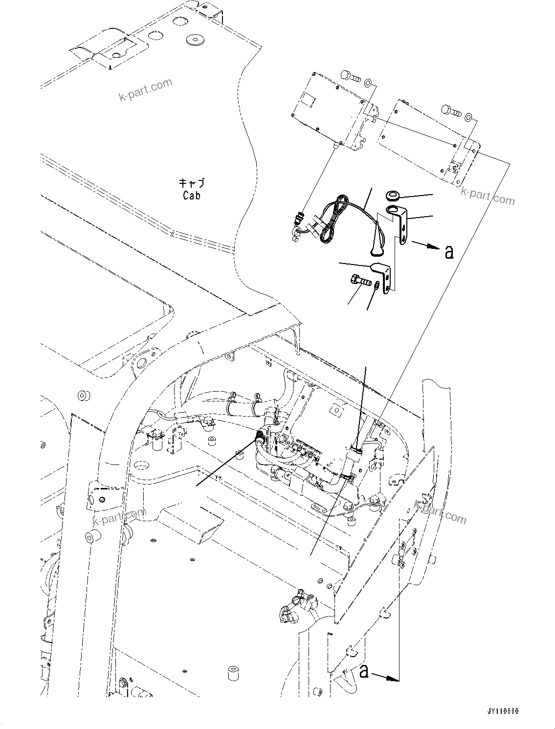 Komatsu parts book diagram for PC25MR-5 S/N 26001-UP: KOMTRAX ANTENNA, (#26001-)