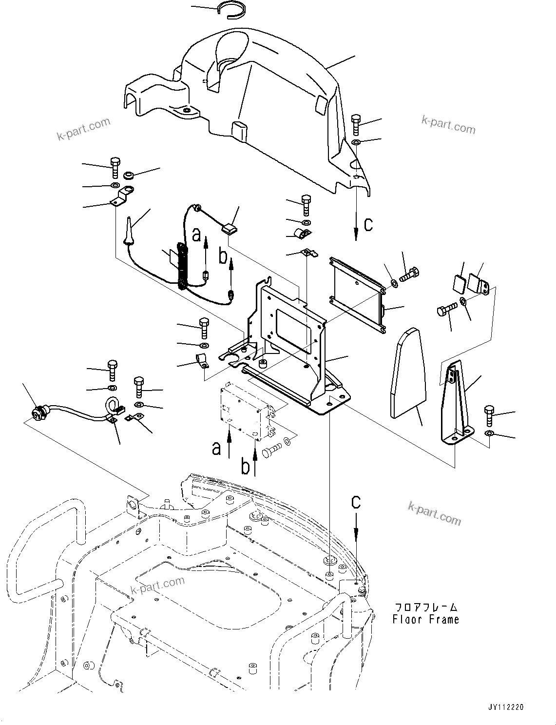 Komatsu parts book diagram for PC25MR-5 S/N 26001-UP: KOMTRAX CONTROLLER, (WITH 2-ATTACHMENT)(#26001-)