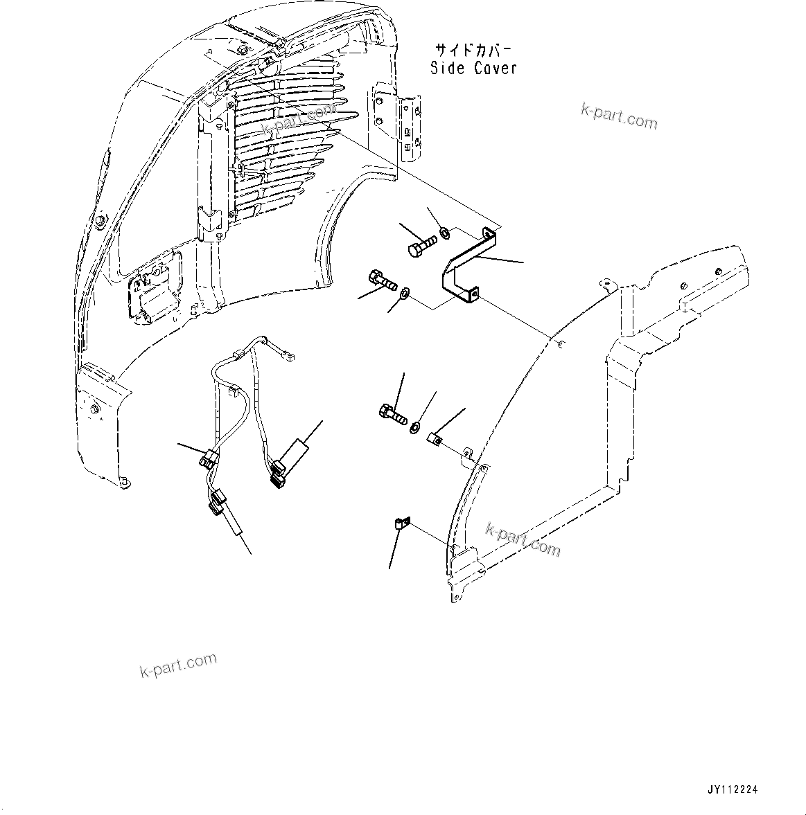 Komatsu parts book diagram for PC25MR-5 S/N 26001-UP: TRAVEL ALARM HARNESS MOUNTING, (#26001-)