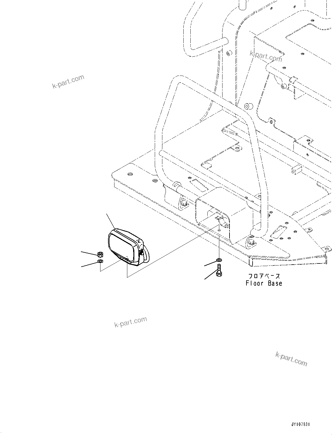 Komatsu parts book diagram for PC25MR-5 S/N 26001-UP: HEADLAMP, (#26001-)