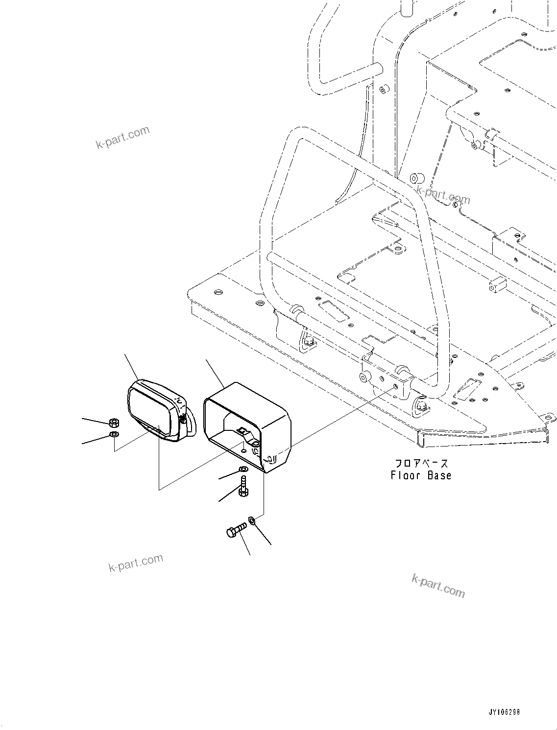 Komatsu parts book diagram for PC25MR-5 S/N 26001-UP: HEADLAMP, (WITH ARM CRANE)(#26001-)