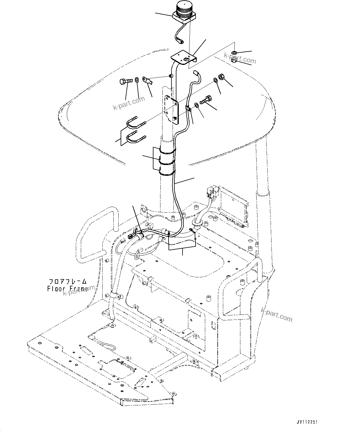 Komatsu parts book diagram for PC25MR-5 S/N 26001-UP: BEACON LAMP, (#26001-)