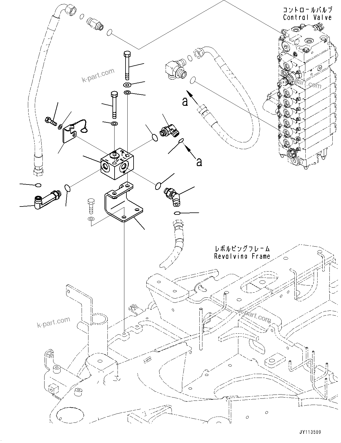 Komatsu parts book diagram for PC25MR-5 S/N 26001-UP: CONTROL VALVE, 3-WAY VALVE(#25382-)