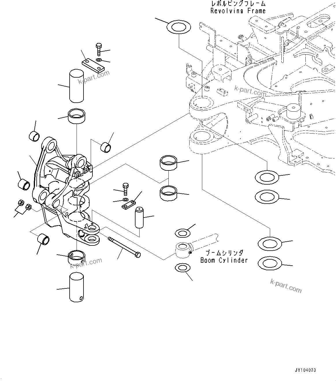 Komatsu parts book diagram for PC25MR-5 S/N 26001-UP: BOOM SWING BRACKET, BRACKET(#25133-)