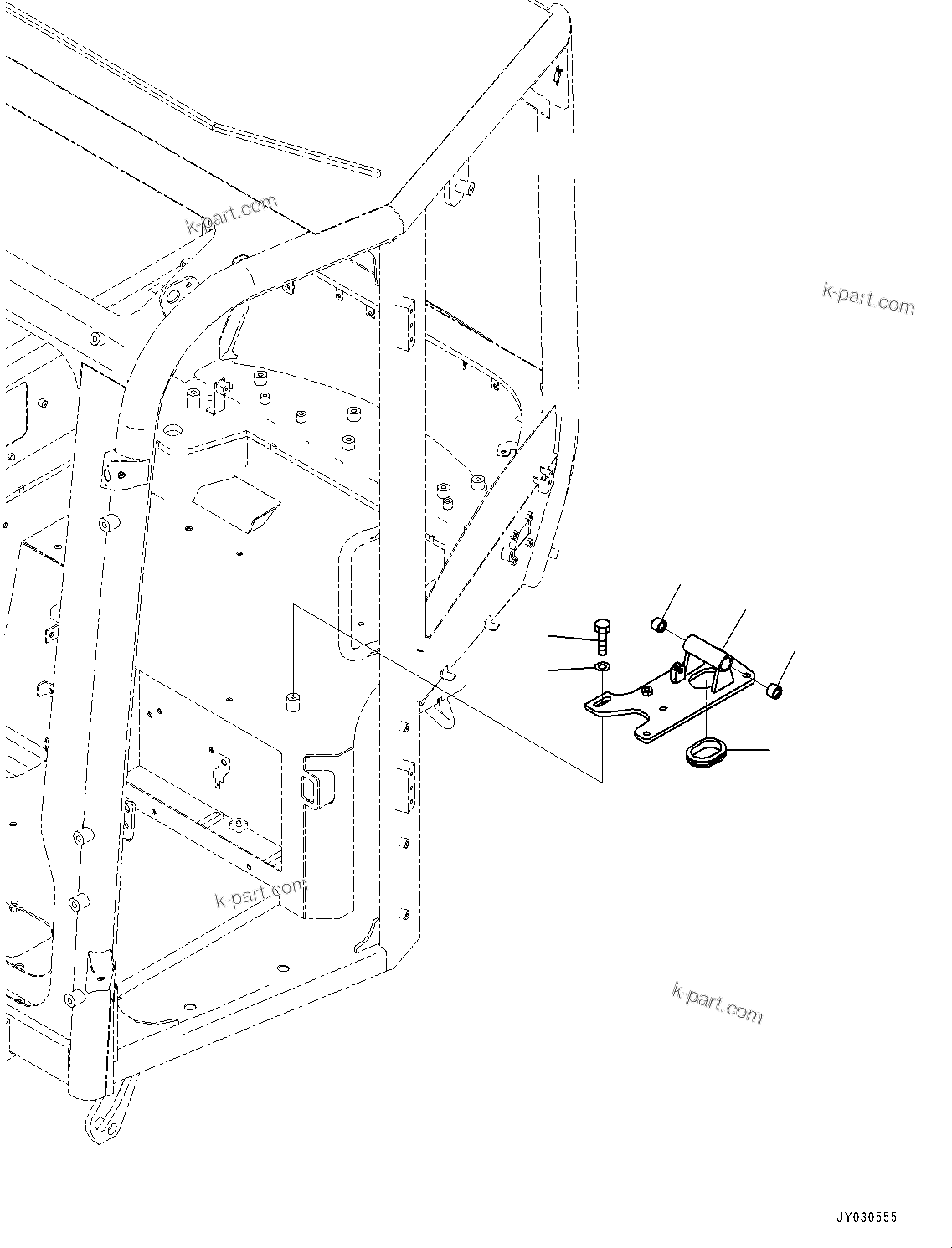 Komatsu parts book diagram for PC25MR-5 S/N 26001-UP: CAB, FLOOR, BASE(#26001-)