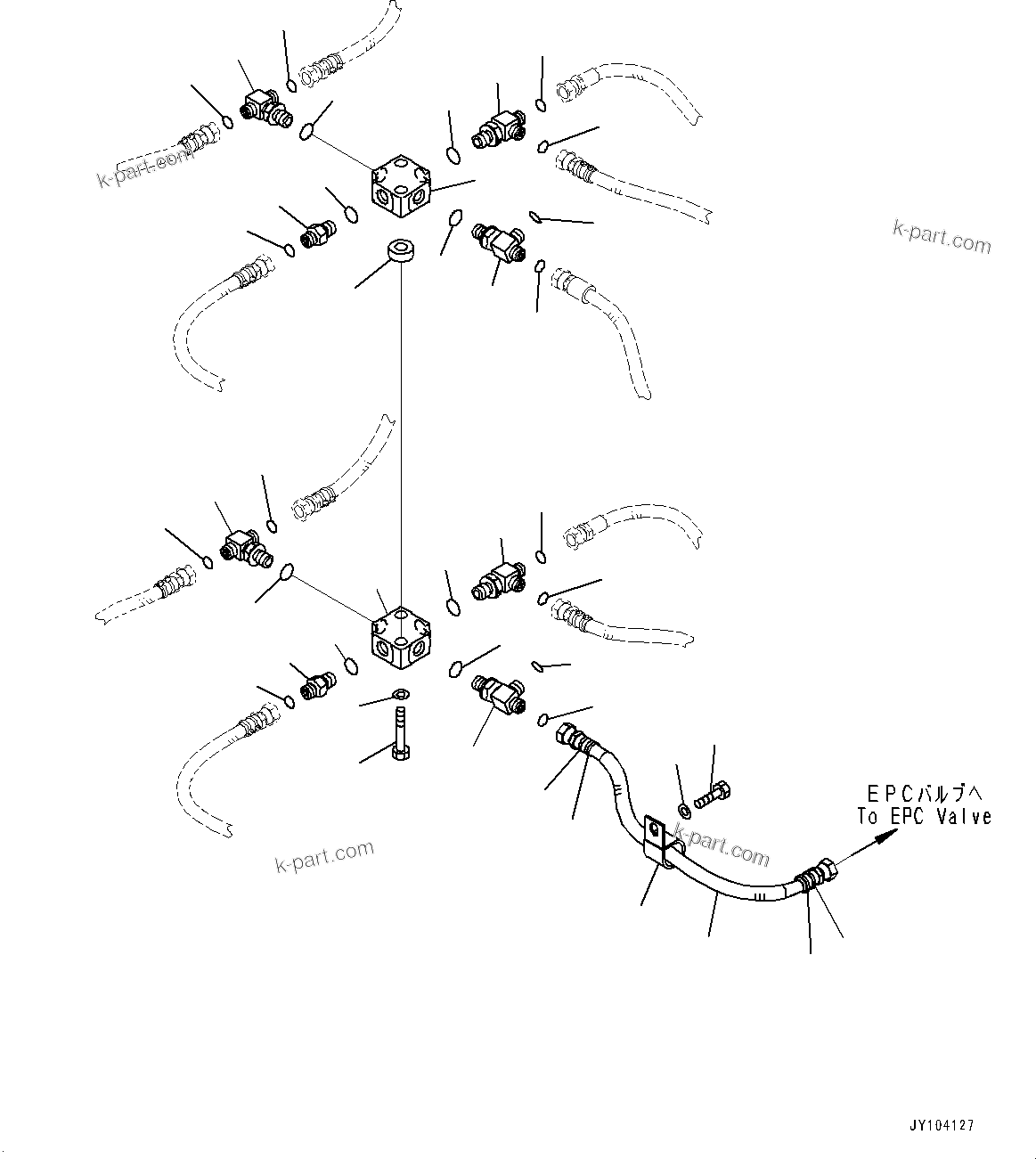 Komatsu parts book diagram for PC25MR-5 S/N 26001-UP: CAB, FLOOR, P, T BLOCK(#26001-)