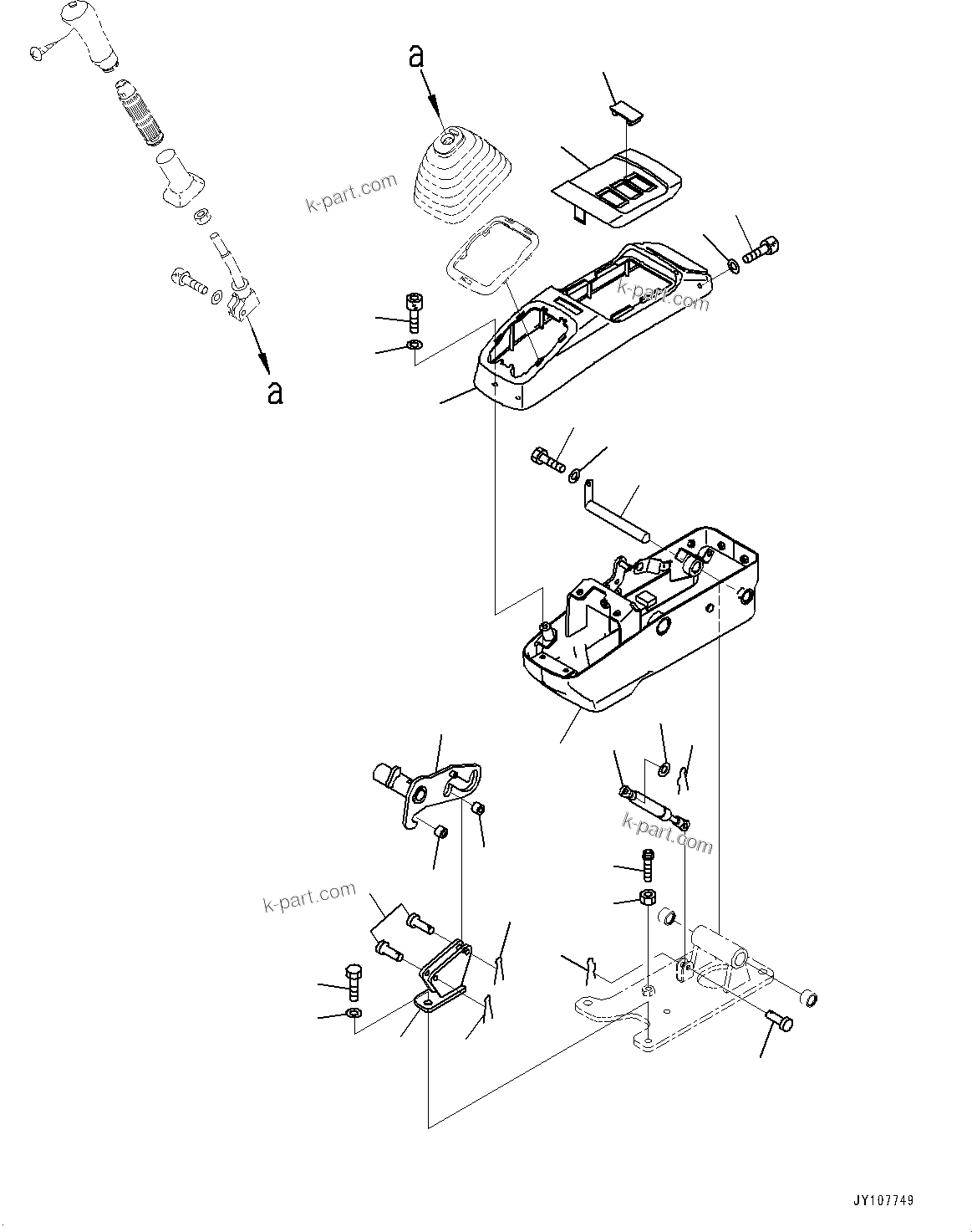 Komatsu parts book diagram for PC25MR-5 S/N 26001-UP: CAB, FLOOR, CONSOLE, L.H.(#26001-)