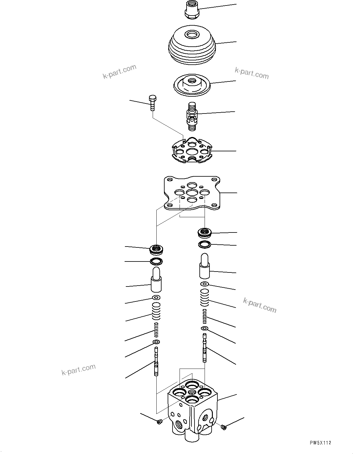 Komatsu parts book diagram for PC25MR-5 S/N 26001-UP: FLOOR FRAME, PPC VALVE (4/6) (FOR WORK EQUIPMENT R.H.)(#26001-)