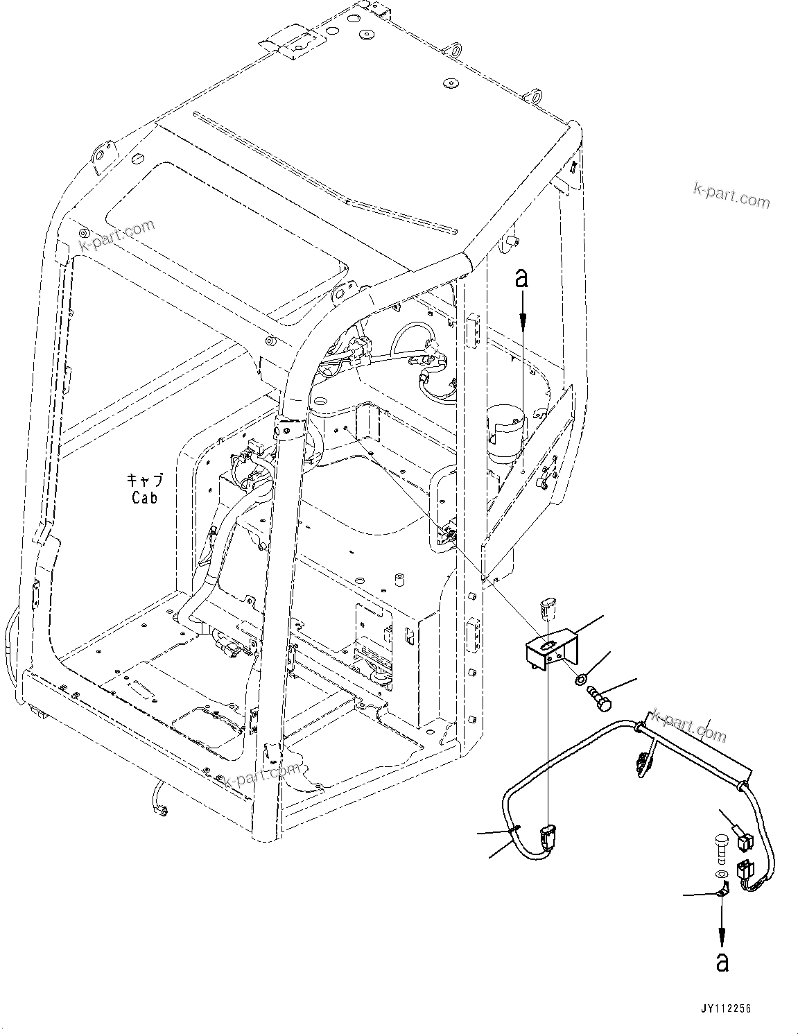Komatsu parts book diagram for PC25MR-5 S/N 26001-UP: CAB, FLOOR, ALARM CANCEL HARNESS(#26001-)