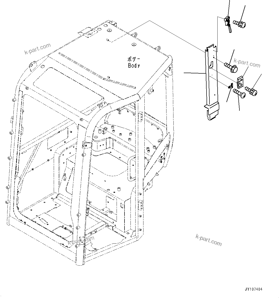 Komatsu parts book diagram for PC25MR-5 S/N 26001-UP: CAB, ROOM LAMP(#26001-)